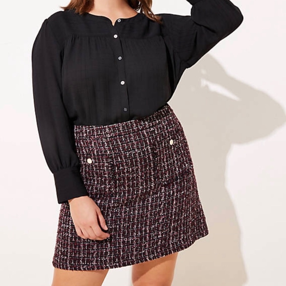 LOFT PLUS Boucle Pocket Shift Skirt